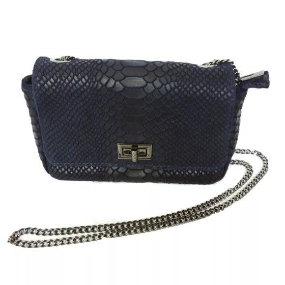 Navy Textured Small Leather Purse